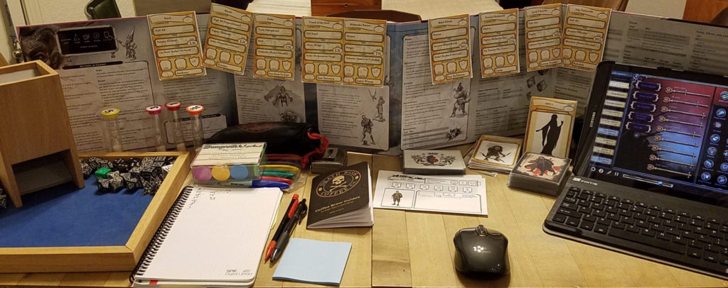 Behind the DM screen of a prepared DM