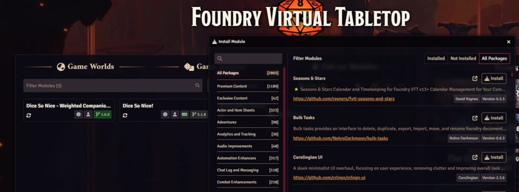 Foundry VTT for TTRPGs How to Pick Addon Modules