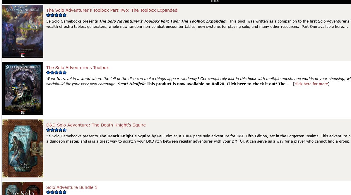 Solo September Sale Dungeon Master Guild September Sale